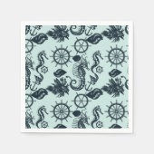 Vintages Meerestiermuster Serviette (Vorderseite)