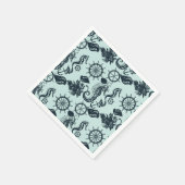 Vintages Meerestiermuster Serviette (Ecke)