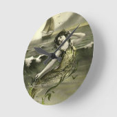 Vintages Meerjungbild Runde Wanduhr (Winkel)