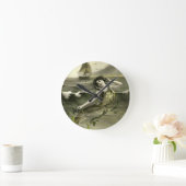 Vintages Meerjungbild Runde Wanduhr (Zuhause)