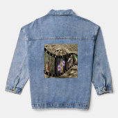 Vintages Meerkat Foto Streifen, Jeansjacke (Rückseite)
