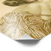 Vintages Meermädchen mit rosa Rosendruck Fotodruck (Ecke)