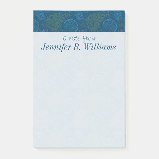 Vintages Meermuster| Name hinzufügen Post-it Klebezettel (Vorderseite)