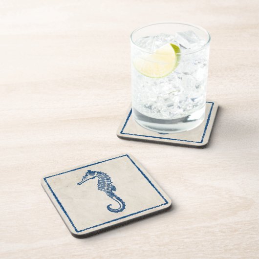 Vintages Meerpferd Getränkeuntersetzer (Rechte Seite)