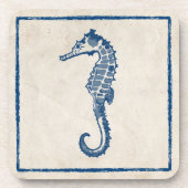 Vintages Meerpferd Getränkeuntersetzer (Vorderseite)