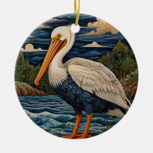 Vintages Meervogelpelikan Keramik Ornament