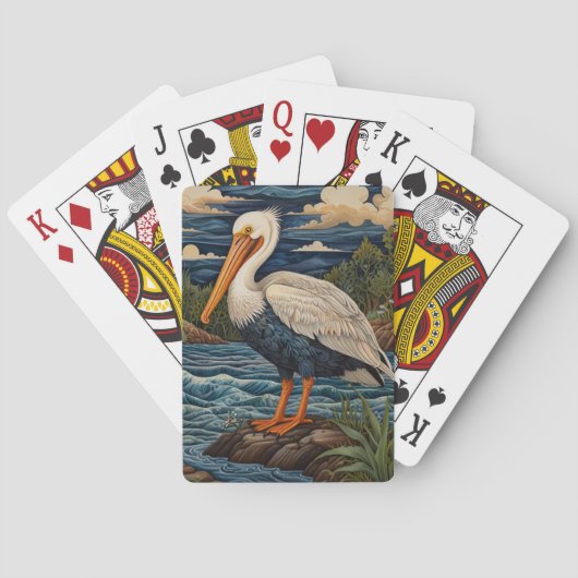 Vintages Meervogelpelikan Spielkarten (Rückseite)