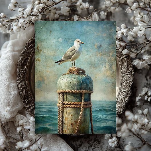 Vintages Meerwasser Glarus Möwe Seidenpapier