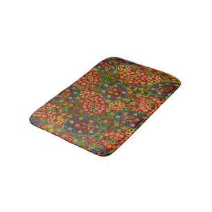 Vintages mehrfarbiges Blumenband Badematte