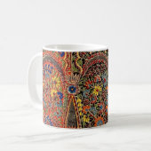 Vintages mehrfarbiges Muster Kaffeetasse (Vorderseite Links)
