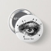Vintages menschliches Augen-Diagramm Button (Vorne & Hinten)