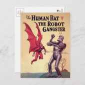 Vintages menschliches Fanggerät / Roboterganster Postkarte (Vorne/Hinten)