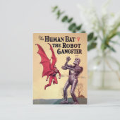 Vintages menschliches Fanggerät / Roboterganster Postkarte (Stehend Vorderseite)