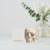 Vintages menschliches SchädelHalloween Visitenkarte (Stehend Vorderseite)