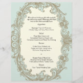 Vintages Menü "Blue Gold Cream" (Vorderseite)