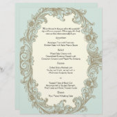 Vintages Menü "Blue Gold Cream" (Vorne/Hinten)