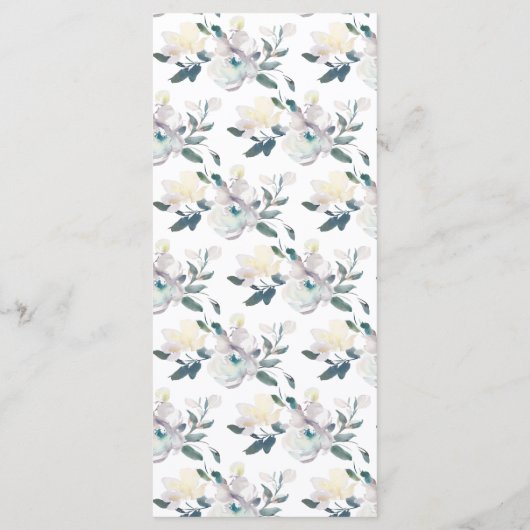 Vintages Menü der Blüten-| Menükarte (Rückseite)