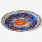 Vintages Merkur Weihnachtsball Pappteller (Schrägansicht)