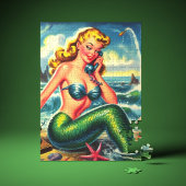 Vintages Mermaid Button Up Puzzle