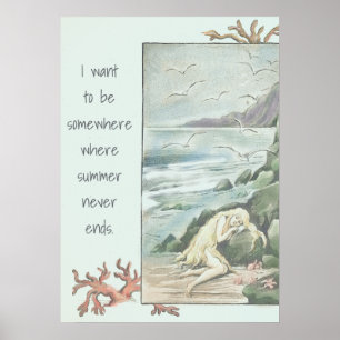 Vintages Mermaid-Dream-Angebot Poster
