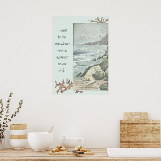 Vintages Mermaid-Dream-Angebot Poster (Küche)