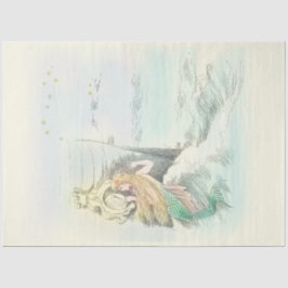 Vintages Mermaid-Fenster in ein Schiffsfenster Seidenpapier