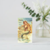 Vintages Mermaid Visitenkarte (Stehend Vorderseite)
