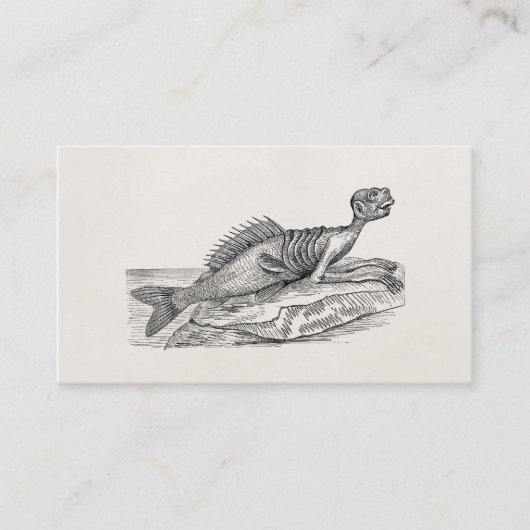 Vintages Merman-Meerjungfrau-Seegeschöpf-Monster Visitenkarte (Vorderseite)