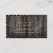 Vintages Metall Gerahmt Monogram Elegant Barnholz Visitenkarte (Rückseite)