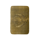 Vintages MetallgoldKhanda Symbol Badematte (Vorderseite Vertikal)