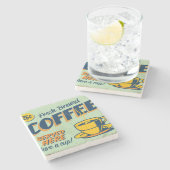 Vintages Metallschild - Frischkaffee Steinuntersetzer (Seitenansicht)