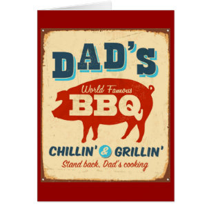 Vintages Metallzeichen - die GRILLEN des Vaters