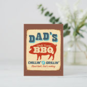 Vintages Metallzeichen - GRILLEN des Vaters Postkarte (Stehend Vorderseite)