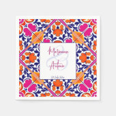 Vintages mexikanisches Hochzeitsmonogramm Serviette (Vorderseite)