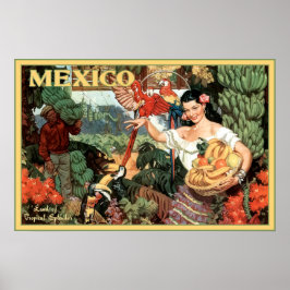 Vintages Mexiko Land tropischer Splendor-Reise Poster