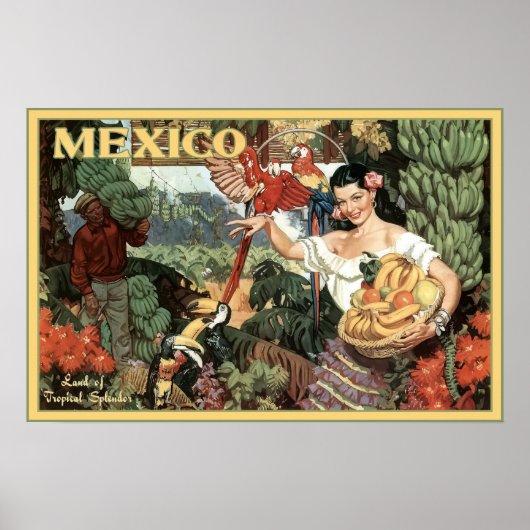 Vintages Mexiko Land tropischer Splendor-Reise Poster (Vorne)