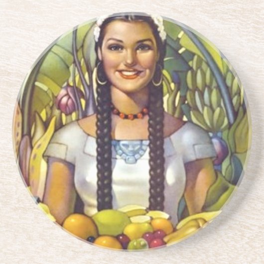 Vintages Mexiko Reisewerbung Getränkeuntersetzer (Vorne)