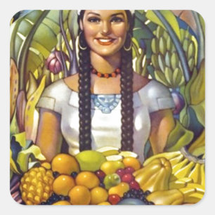 Vintages Mexiko Reisewerbung Quadratischer Aufkleber