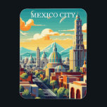 Vintages Mexiko-Stadt Mexiko Reise Souvenir Magnet<br><div class="desc">Entdecken Sie die pulsierende Geschichte und Kultur von Mexiko City mit diesem Vintagen Reiseillustrierungsmagneten. Dieses klassische mexikanische Souvenir besticht durch den einzigartigen Charme dieser pulsierenden Metropole. Ideal für Mexiko-Liebhaber und Sammler von Vintagen Lateinamerika Reise-Erinnerungen.</div>