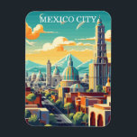Vintages Mexiko-Stadt Mexiko Reise Souvenir Magnet<br><div class="desc">Entdecken Sie die pulsierende Geschichte und Kultur von Mexiko City mit diesem Vintagen Reiseillustrierungsmagneten. Dieses klassische mexikanische Souvenir besticht durch den einzigartigen Charme dieser pulsierenden Metropole. Ideal für Mexiko-Liebhaber und Sammler von Vintagen Lateinamerika Reise-Erinnerungen.</div>