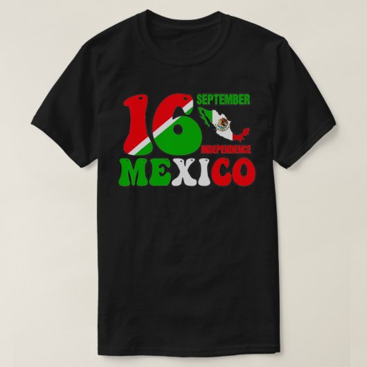 Vintages Mexiko Unabhängigkeit September 16 Mex T-Shirt (Design vorne)