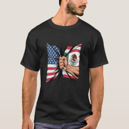 Vintages Mexiko USA Flag Mexikanischer amerikanisc T-Shirt