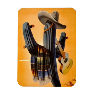 Vintages Mexiko - Werbung für mexikanische Reisezi Magnet