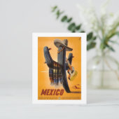 Vintages Mexiko - Werbung für mexikanische Reisezi Postkarte (Stehend Vorderseite)