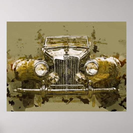 Vintages MG-Sportwagen Poster (Vorne)