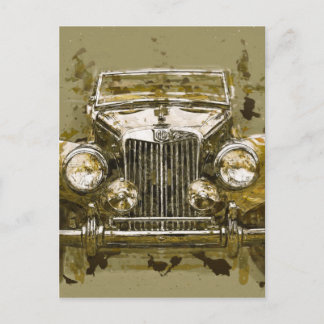 Vintages MG-Sportwagen Postkarte