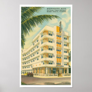 Vintages Miami Art Deco Reiseplaner Poster