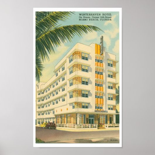 Vintages Miami Art Deco Reiseplaner Poster (Vorne)
