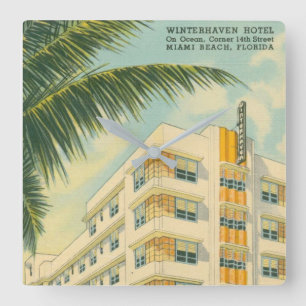 Vintages Miami Art Deco Square Uhr