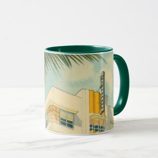 Vintages Miami Art Deco Tasse (VorderseiteRechts)